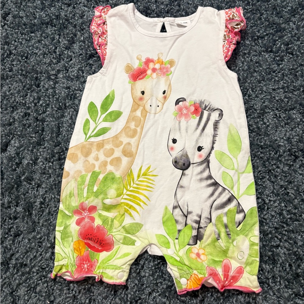 NWOT Safari Animal Print Baby Romper